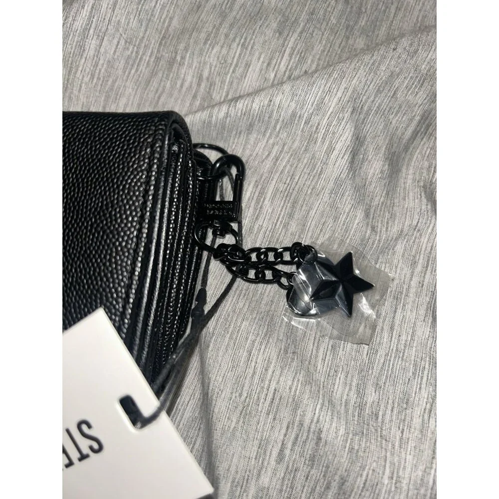 Steve Madden Tri Fold Black and Red with Hangoff  Pocket with Snap Wallet NWT